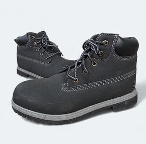 Wonder Nation Kids Size 5 Black Combat Boots Lace Up